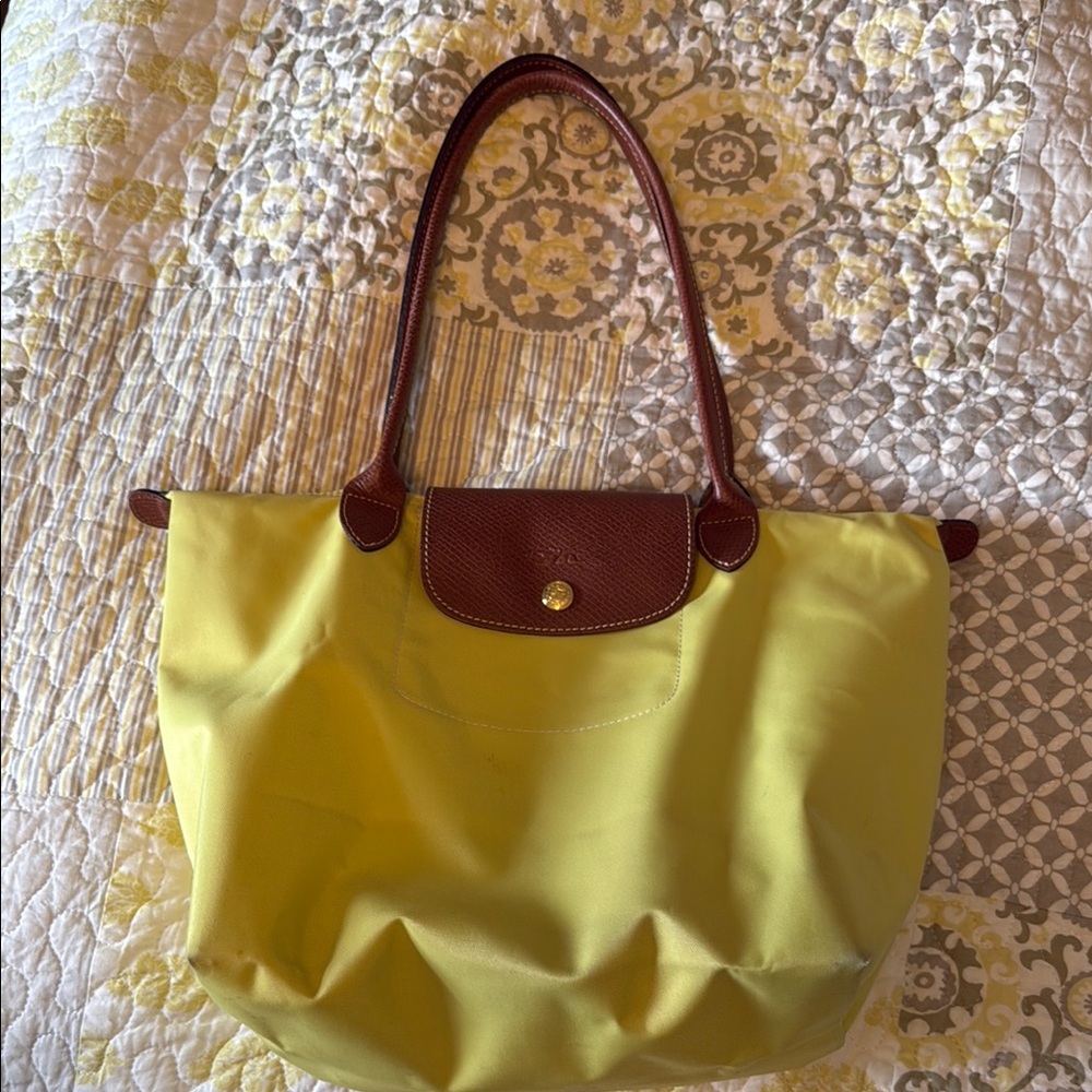 Yellow medium longchamp tote